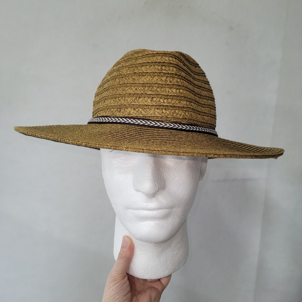San Diego Hat Company Mens Straw Fedora‎ Hat Sun Hat Panama Style Brown O/S